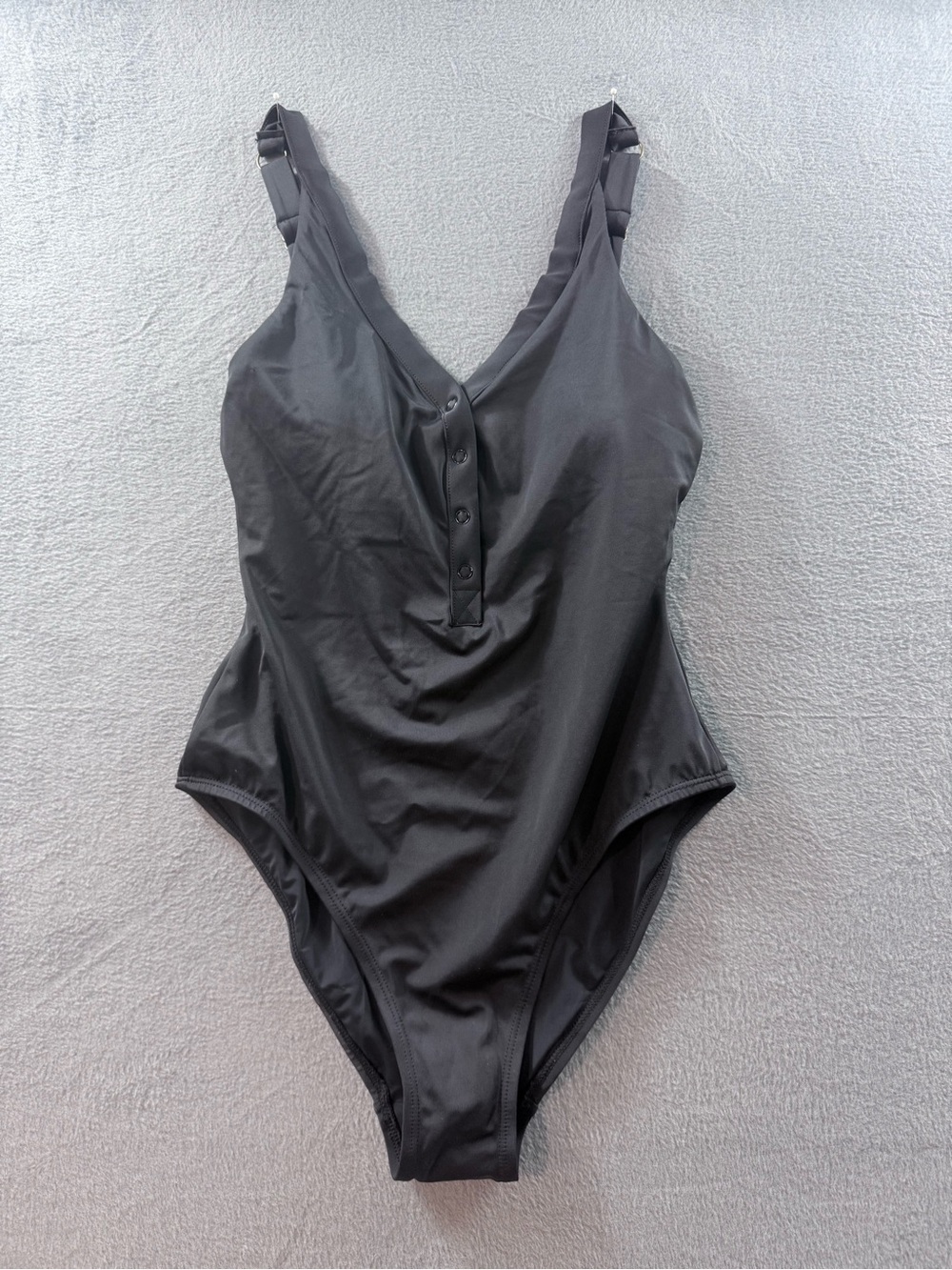 Andie - Black Button-Front One-Piece Swimsuit
